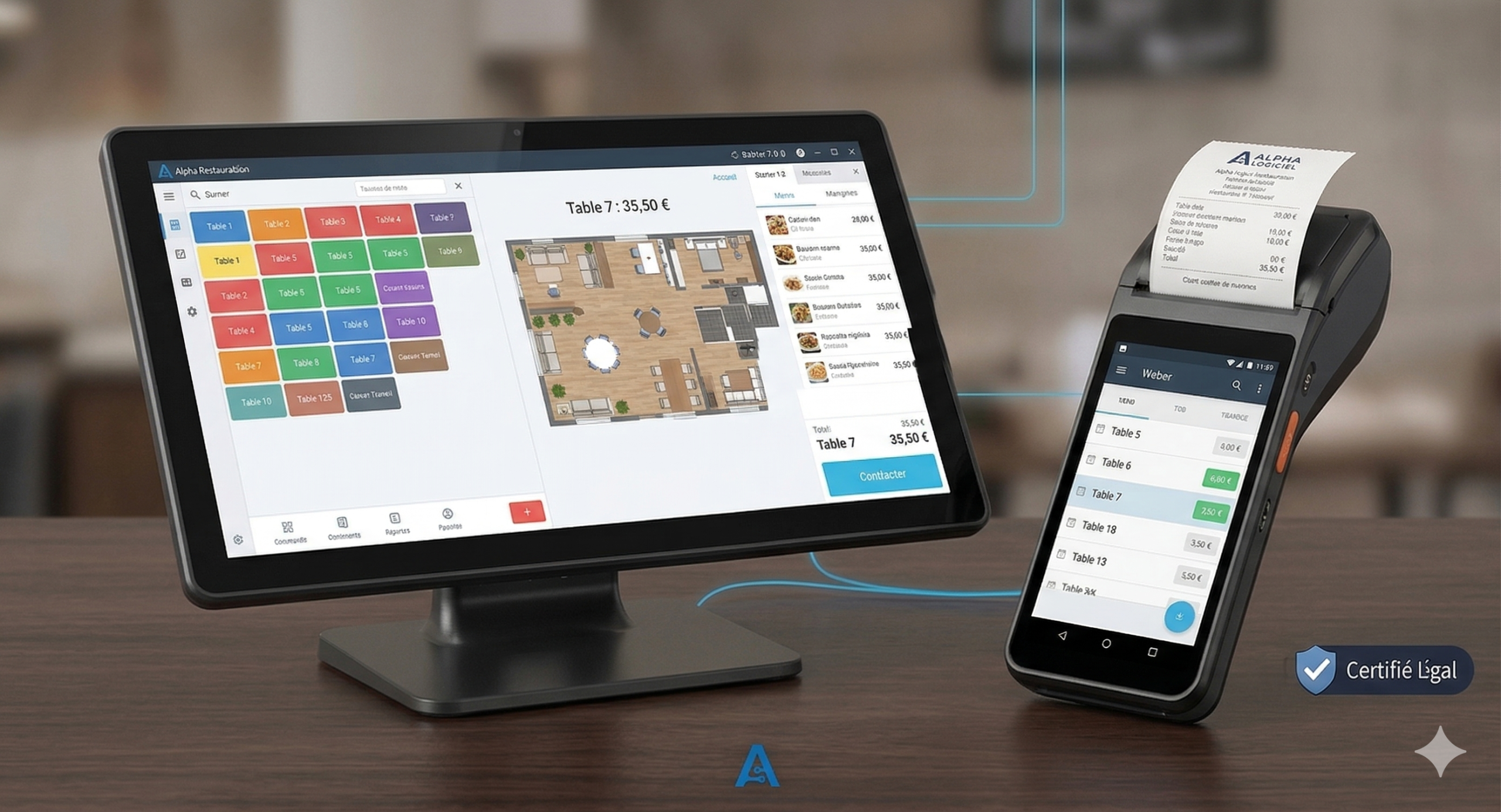 Système de caisse et PDA Alpha Rest